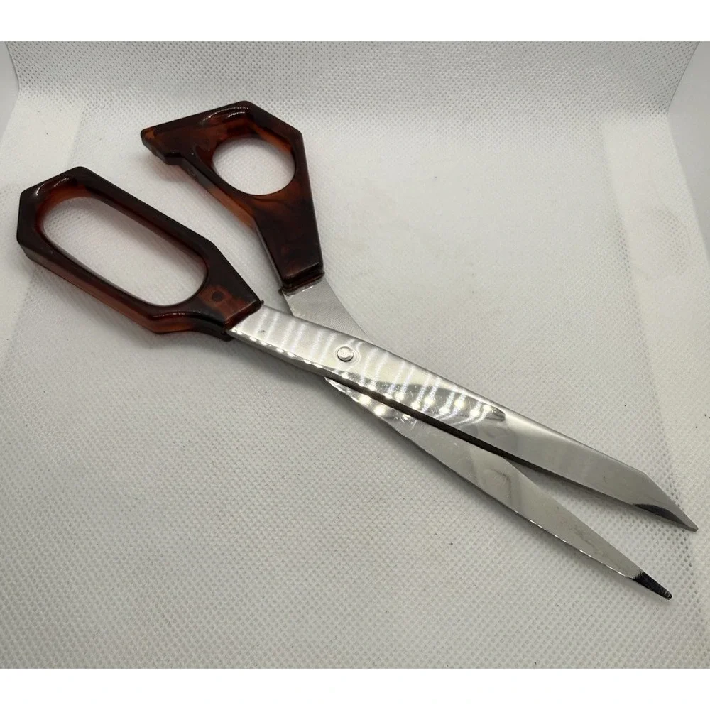 Vintage Talon Stainless Steel Scissors with Faux Tortiseshell Handles 8.5